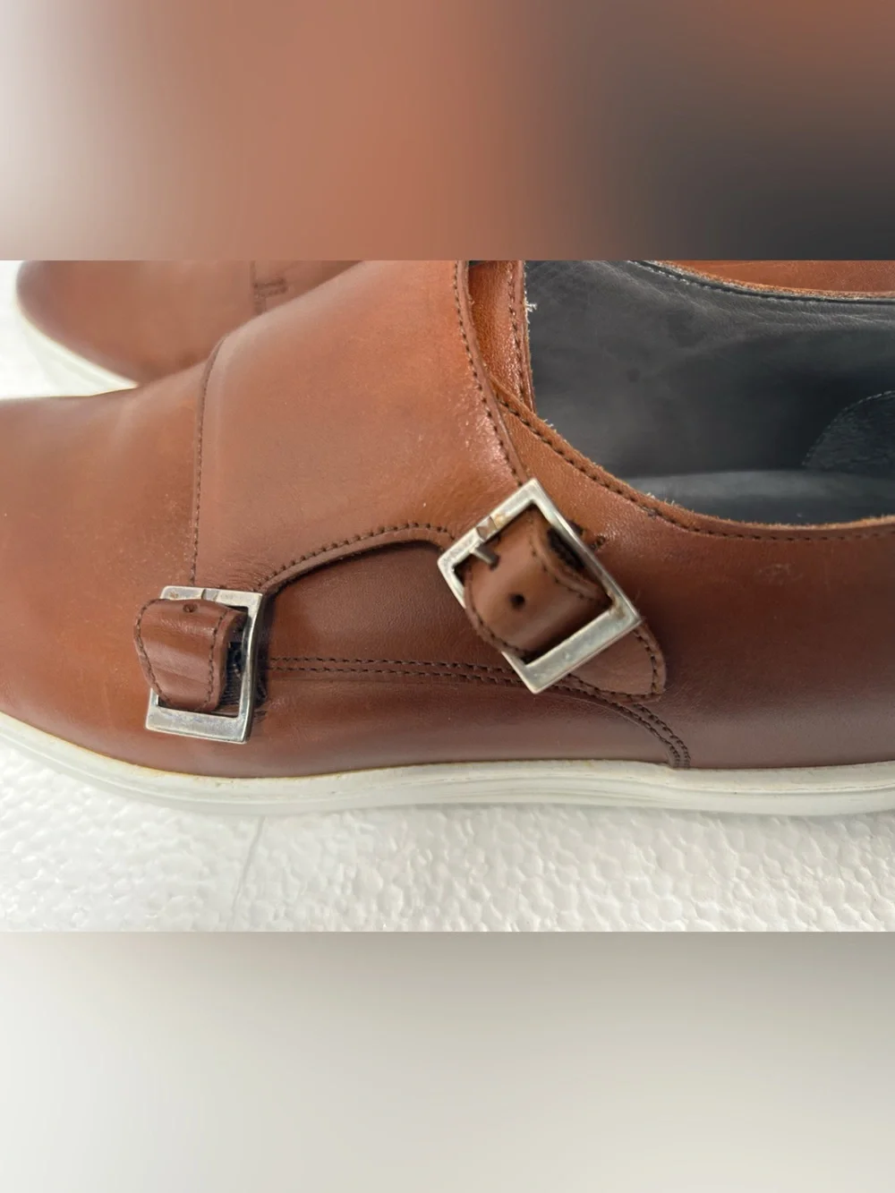 Men's Brown Double Monk Strap Leather Shoe 8.5 made in Brazil 🇧🇷